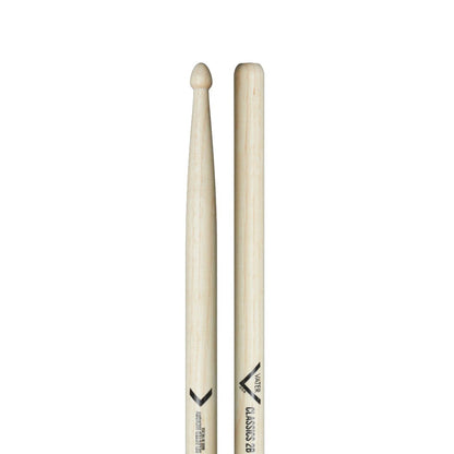 Baquetas para batería 2B marca Vater, madera hickory, punta de madera