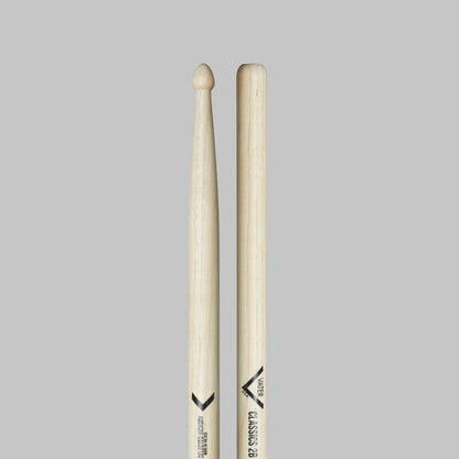 Baquetas para batería 2B marca Vater, madera hickory, punta de madera