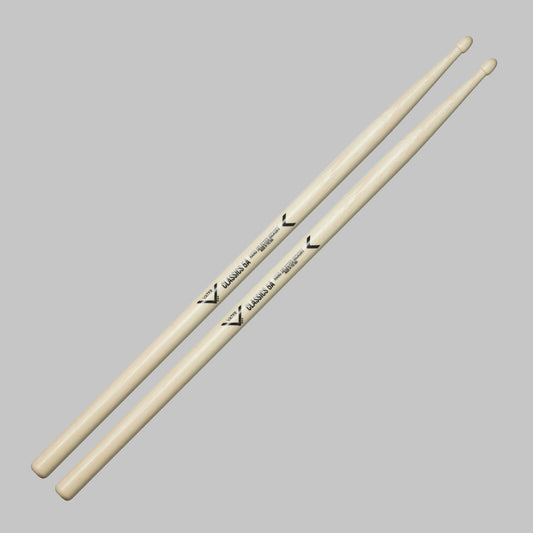 Baquetas para batería 5A marca Vater, madera hickory, punta de madera