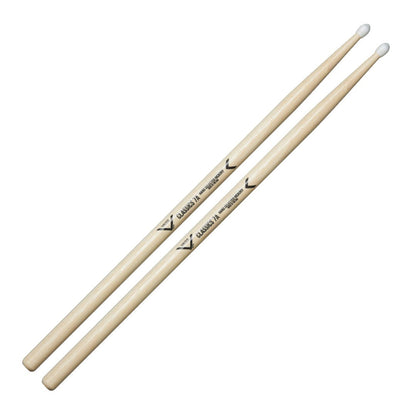 Baquetas para batería 7A marca Vater, madera hickory, punta de nylon