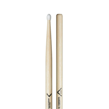Baquetas para batería 7A marca Vater, madera hickory, punta de nylon