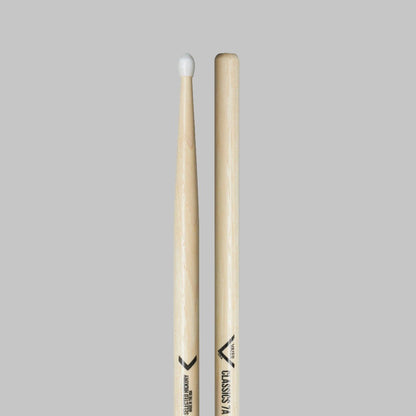 Baquetas para batería 7A marca Vater, madera hickory, punta de nylon
