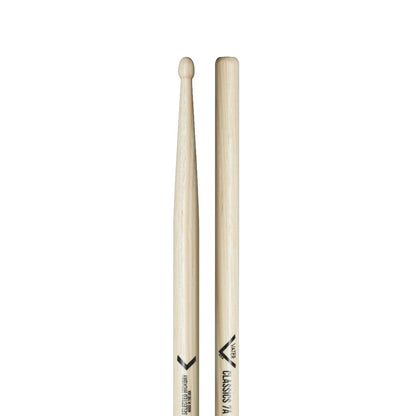 Baquetas para batería 7A marca Vater, madera hickory, punta de madera
