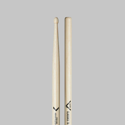 Baquetas para batería 7A marca Vater, madera hickory, punta de madera