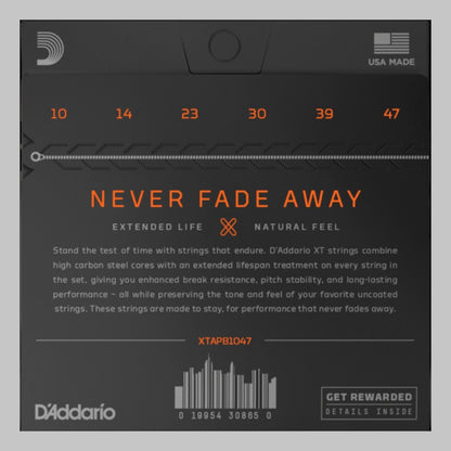 Cuerdas para guitarra acústica marca Daddario, calibre 10-47